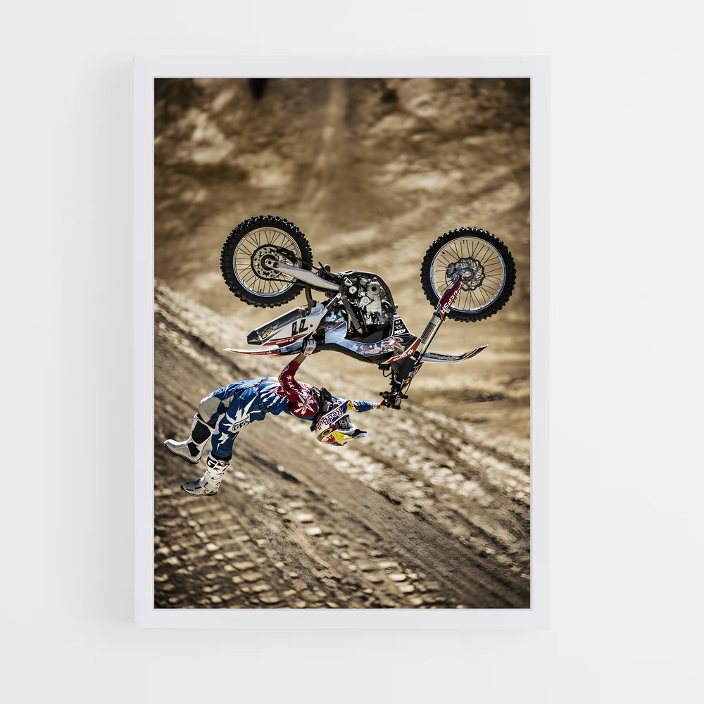 Poster Saut en Moto – affiche Motocross freestyle (vue 3)